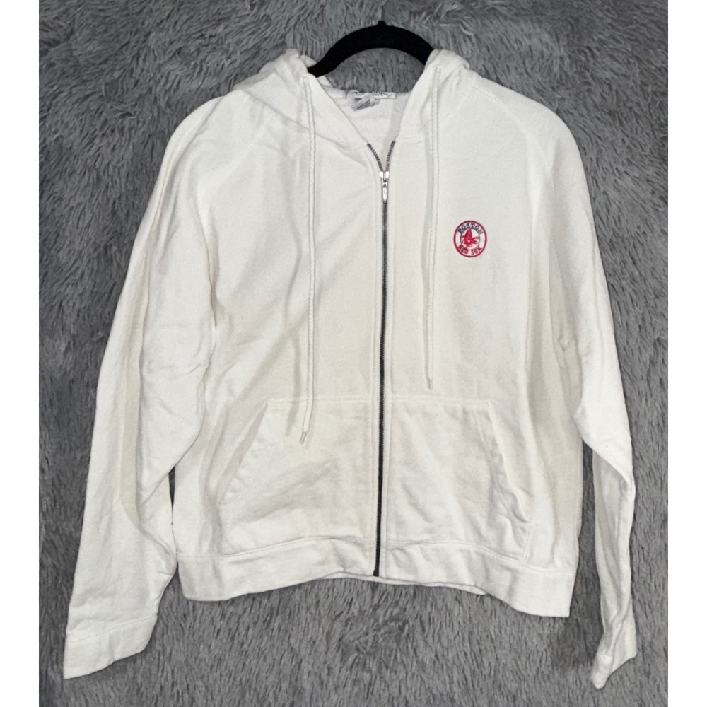 Antigua Boston Red Sox Womens Full Zip Hoodie White Logo L Baseball‎ MLB